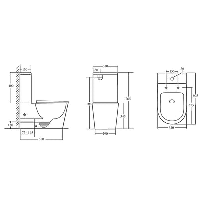 Junior Back To Wall Toilet Suite - Child Care