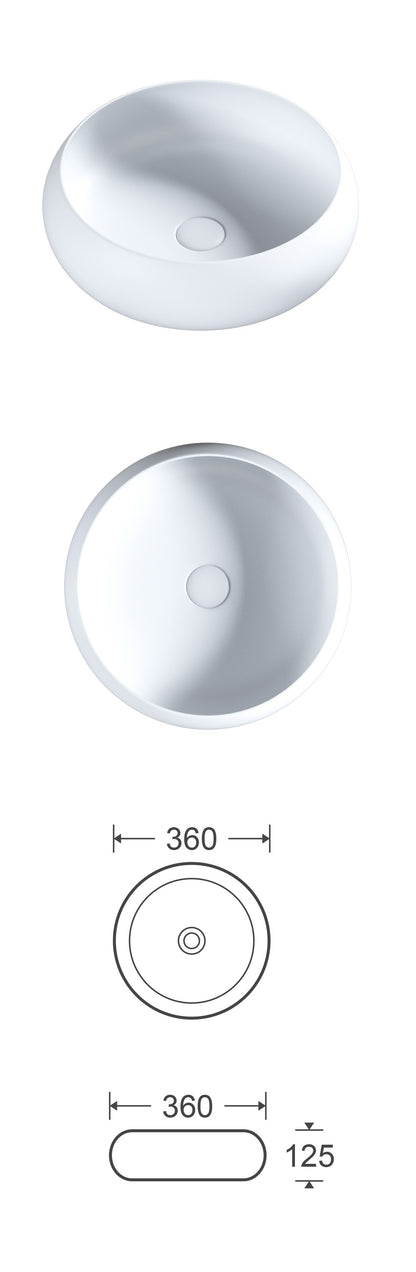 Versilia Ceramic Counter Basin 360mm