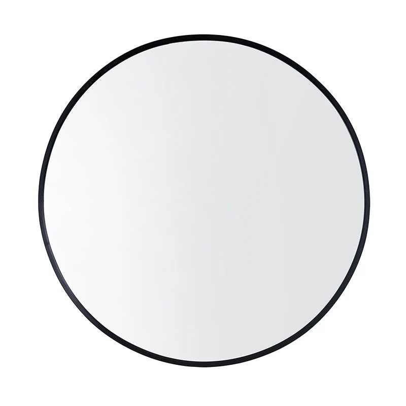 Round Black Aluminum Wall Mirror