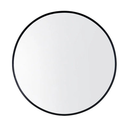 Round Black Aluminum Wall Mirror