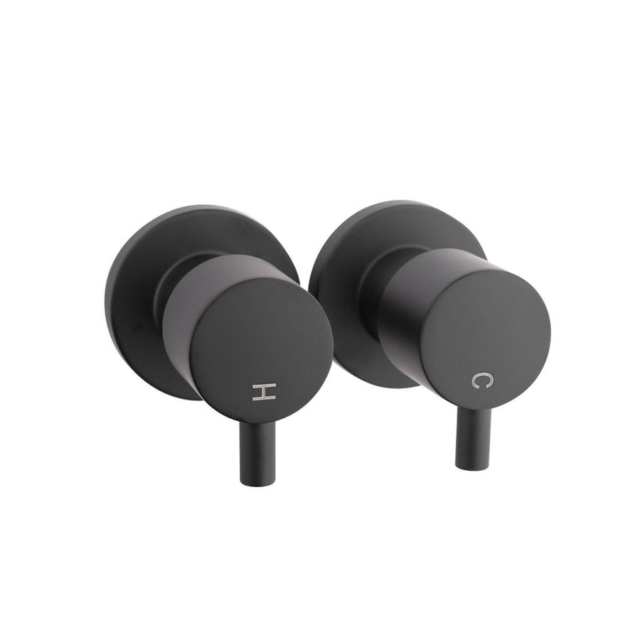 LUCID PIN Round Shower Wall Taps - Chrome, Matte Black, Brushed Brass 