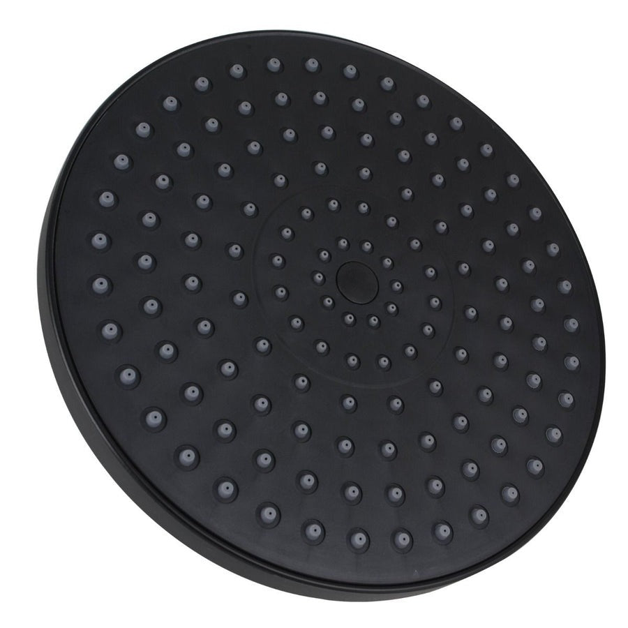 Round Matt Black Rainfall Shower Head 200mm 
