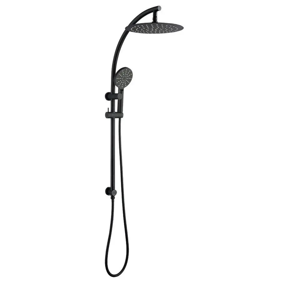 10'' Round Shower Station Top Inlet - in Chrome and Matte Black 