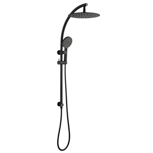10'' Round Shower Station Top Inlet - in Chrome and Matte Black