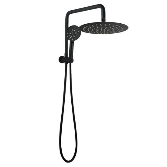 10'' Round Chrome Shower Station Top Water Inlet - in Chrome and Matte Black 