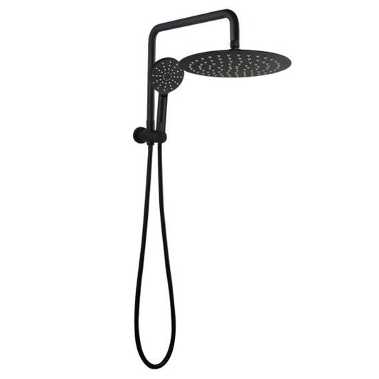 10'' Round Chrome Shower Station Top Water Inlet - in Chrome and Matte Black