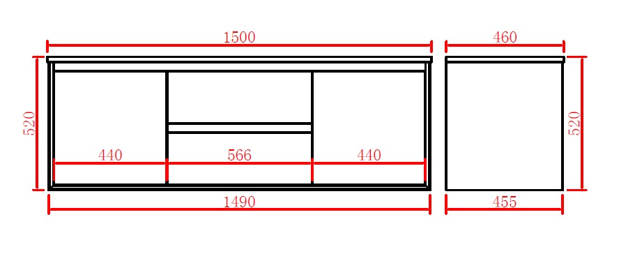 PETRA Wall Hung Vanity 600mm-1500mm
