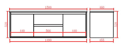 PETRA Wall Hung Vanity 600mm-1500mm