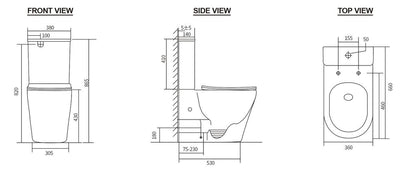 UNIQUE Tornado & Rimless Nano Back to wall Toilet Suite – Gloss White