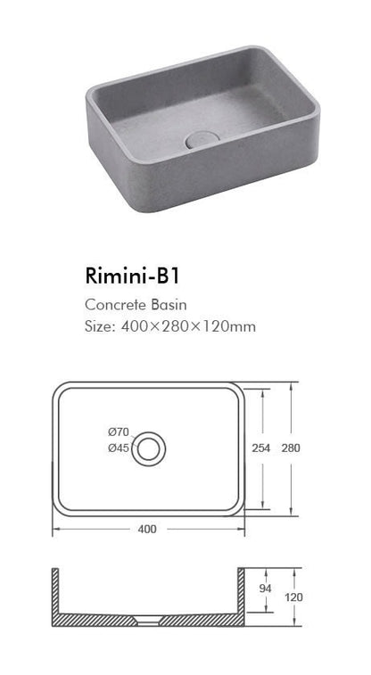 RIMINI Above Counter Basin- 3 Color's Available