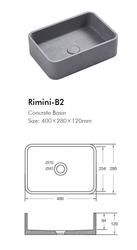 RIMINI Above Counter Basin- 3 Color's Available
