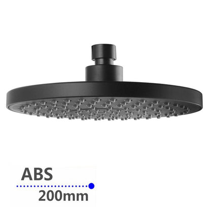 Round Matt Black Rainfall Shower Head 200mm 