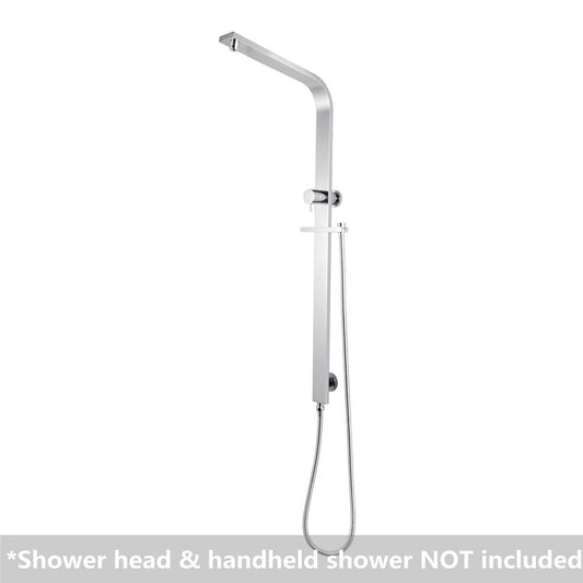 Square Shower Station Wide Rail in Chrome or Matte Black