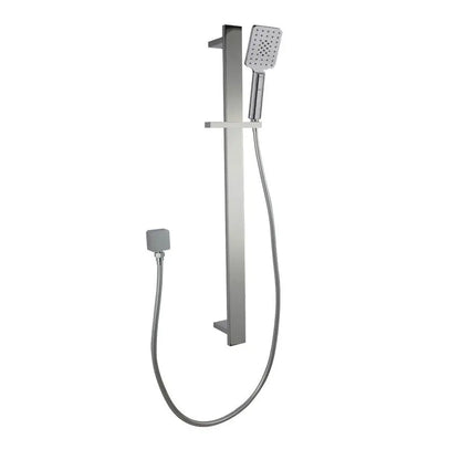 Square Sliding Shower Rail with 3 Mode Handheld Shower Wall Connector Set - in Chrome, Matte Black, Brushed Nickel 