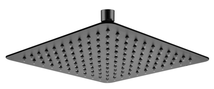 Super-slim Square Black Rainfall Shower Head 300mm 