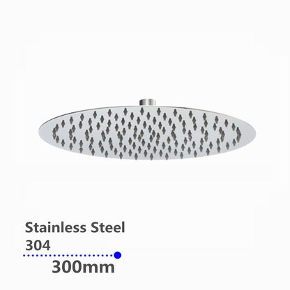 Super-slim Round Chrome Rainfall Shower Head 300mm 