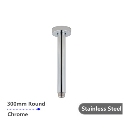 Round Chrome Ceiling Shower Arm 200mm