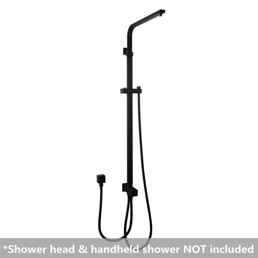 Square Chrome or Matte Black Shower Station without Shower Head and Handheld Shower