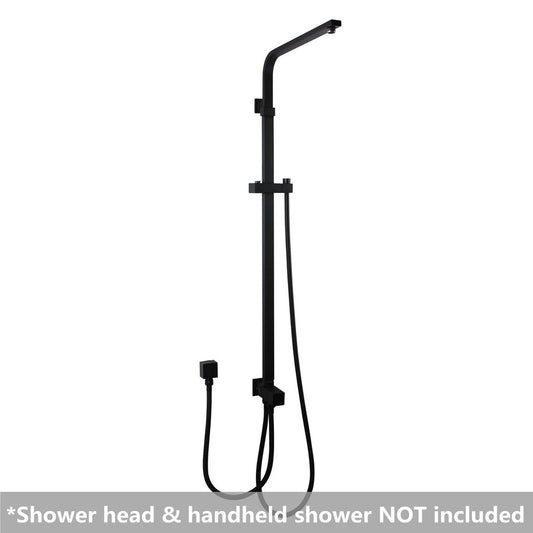Square Chrome or Matte Black Shower Station without Shower Head and Handheld Shower