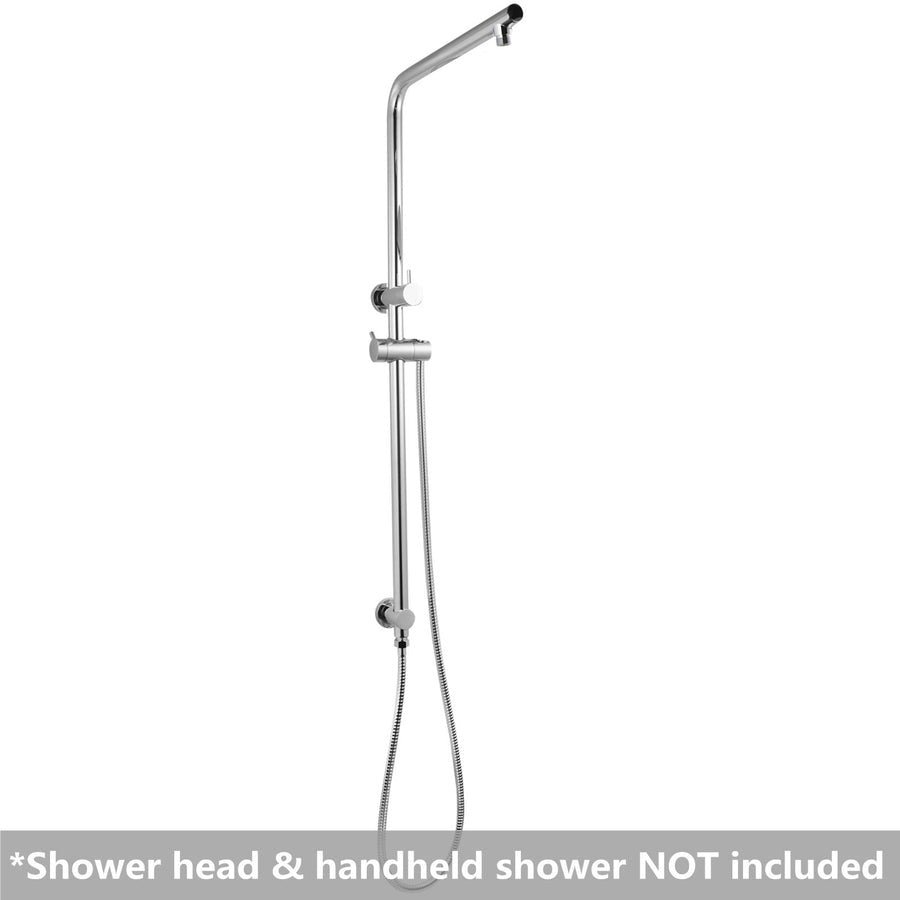 Right Angle Round Chrome or Matte Black Top Inlet Shower Rail