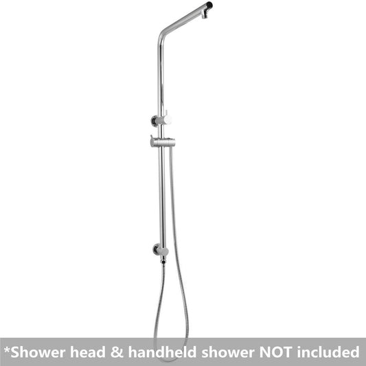 Right Angle Round Chrome or Matte Black Top Inlet Shower Rail