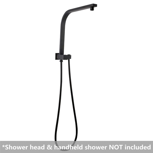 Square Chrome or Matte Black Half Shower Station without Shower Head and Handheld Shower