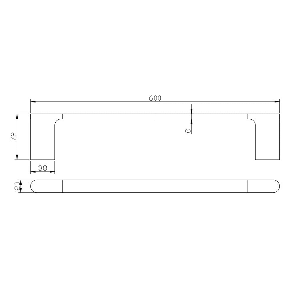 VOG Single Towel Rail 600mm