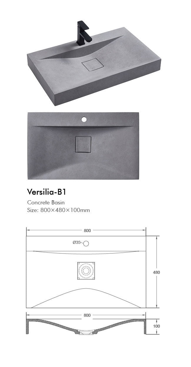 VERSILIA Concrete Basin - 2 Color's Available