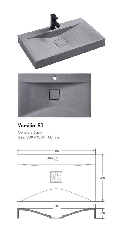 VERSILIA Concrete Basin - 2 Color's Available