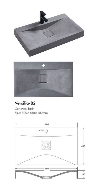 VERSILIA Concrete Basin - 2 Color's Available
