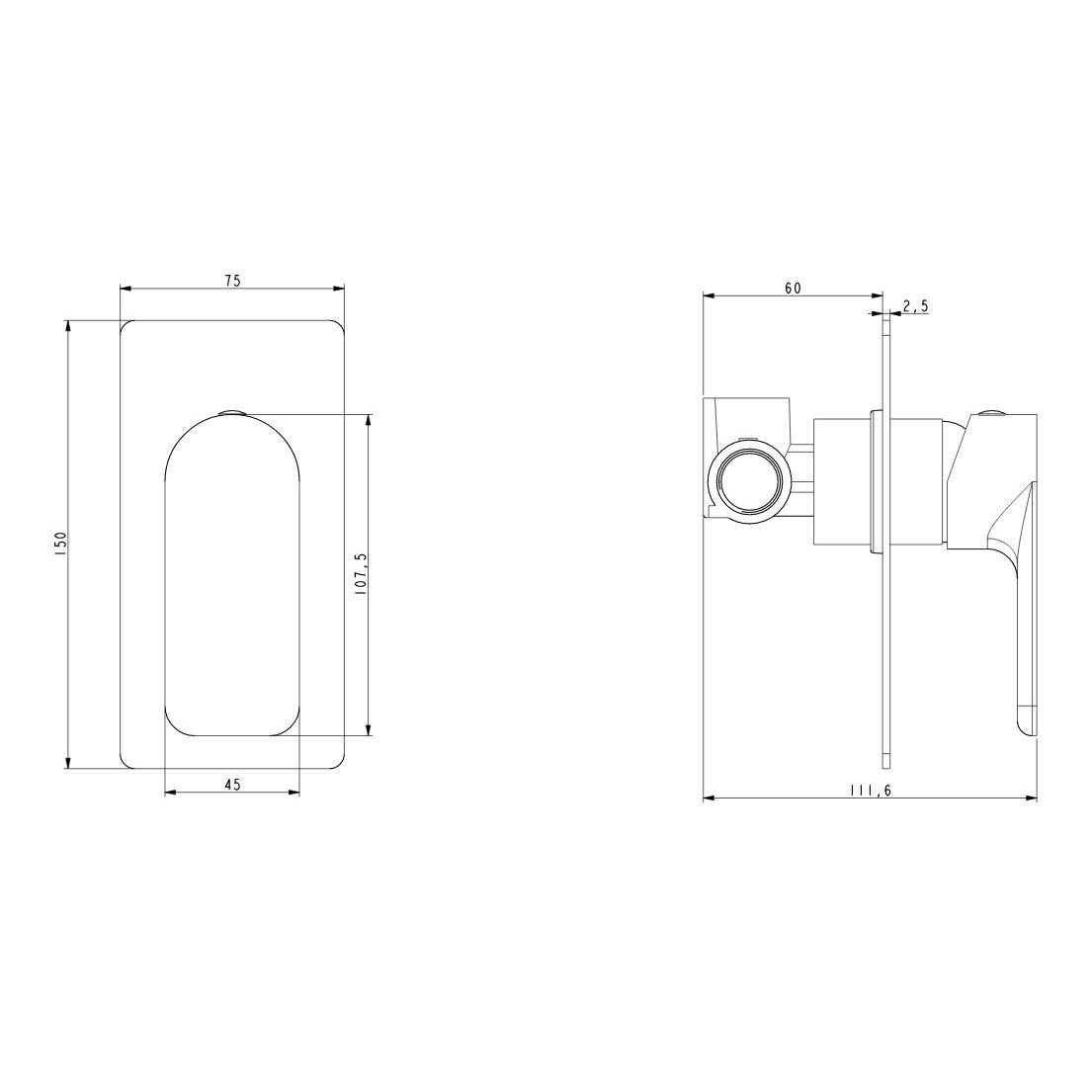 VOG Series Solid Brushed Brass Shower/Bath Wall Mixer