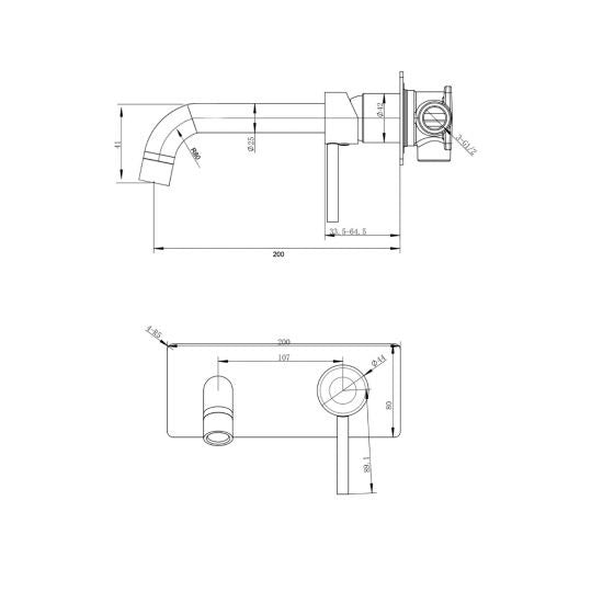 LUCID PIN Series Wall Mixer With Round Spout - in 5 Color finishes 