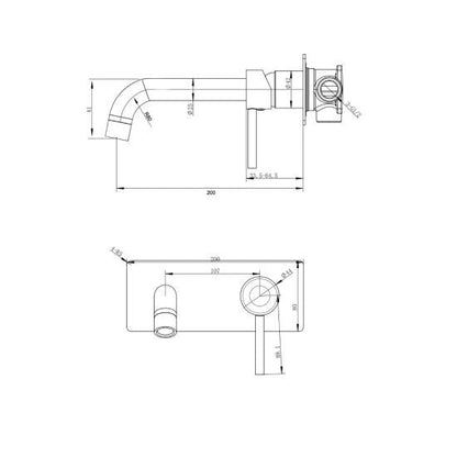 LUCID PIN Series Wall Mixer With Round Spout - in 5 Color finishes 